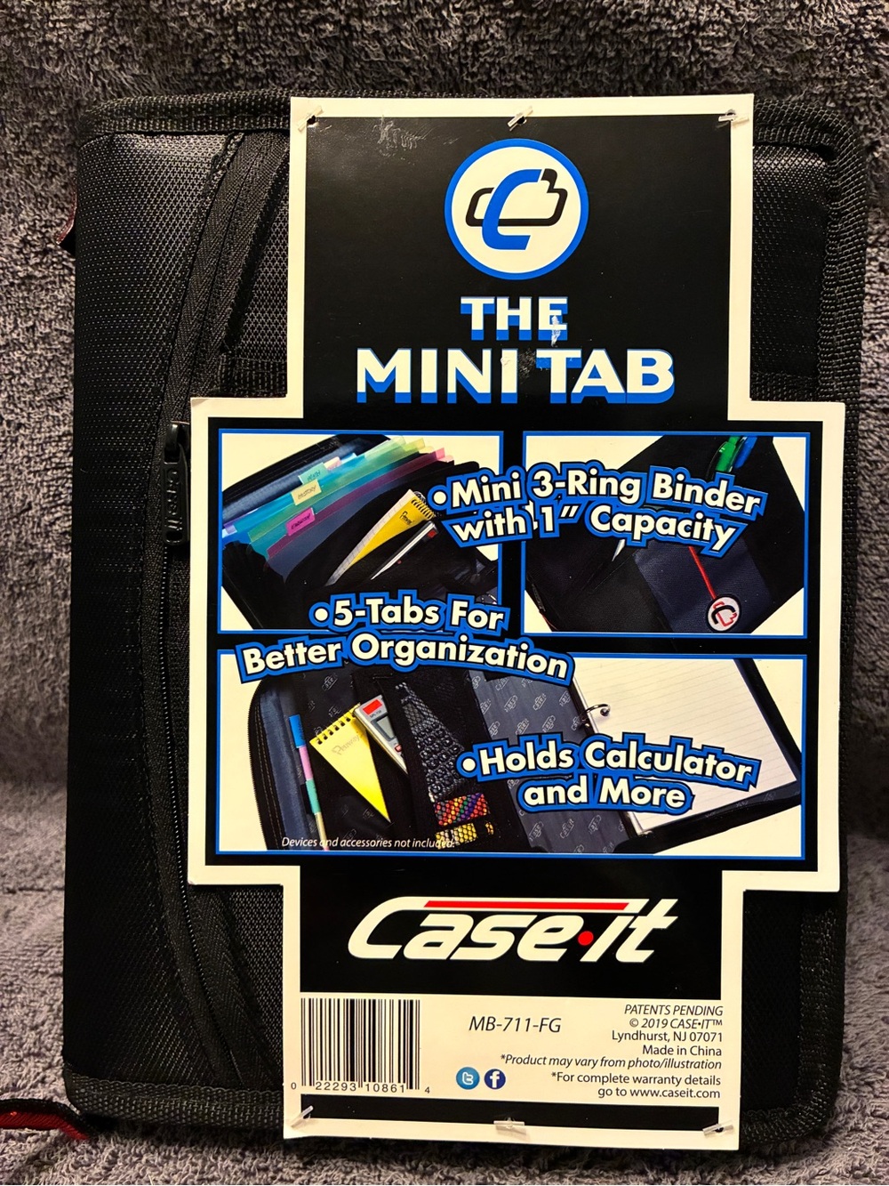 Mini Tab Tablet Organizer Case in Black